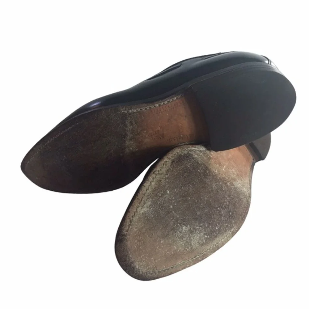 Allen Edmonds 11.5 B Handcrafted Calfskin Leather Grayson Black Tassel Loafers‎
